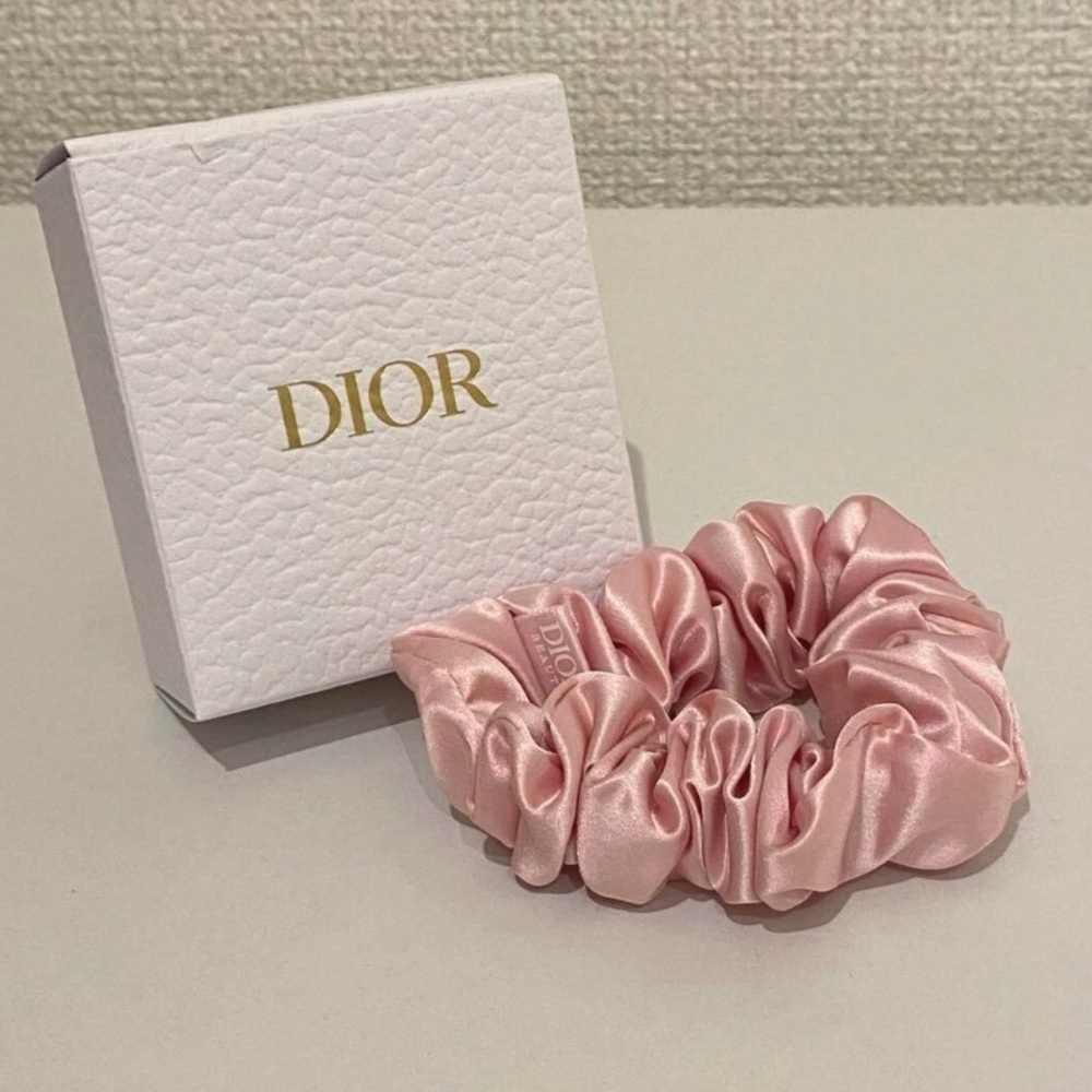Dior Blush Satin Hair Scrunchie